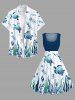 Plus Size Turtle Jellyfish Seaweed Fish Print Hawaii Sea Creatures Vintage Swing A Line Dress -  