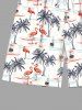 Plus Size Coconut Tree Flamingo Sailboat Sun Print Hawaii Beach Shorts For Men -  