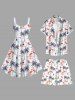 Plus Size Coconut Tree Flamingo Sailboat Sun Print Hawaii Beach Shorts For Men -  