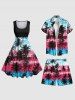 Plus Size Coconut Tree Ombre Colorblock Print Hawaii Beach Shorts For Men -  
