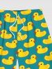 Plus Size Ducks Print Hawaii Beach Shorts For Men -  