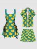 Plus Size Ducks Print Hawaii Beach Shorts For Men -  