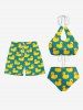Ducks Print Drawstring Tie Holoow Out Panel Tankini Swimsuit -  