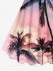 Plus Size Coconut Tree Ombre Colorful Sky Print Hawaii Tank Dress -  