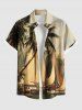 Coconut Tree Sailboat Bridge Print Plus Size Matching Hawaii Beach Outfit For Couples -  