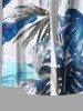 Costume de Plage à Imprimé Feuilles à L'Aquarelle Contrastant Grande-Taille pour Femme - Bleu 
