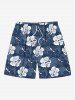 Flower Tropical Leaf Print Plus Size Matching Hawaii Beach Outfit For Couples -  