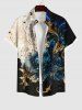 Metallic Floral Pearl 3D Print Plus Size Matching Hawaii Beach Outfit For Couples -  