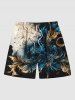 Metallic Floral Pearl 3D Print Plus Size Matching Hawaii Beach Outfit For Couples -  