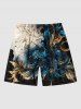 Metallic Floral Pearl 3D Print Plus Size Matching Hawaii Beach Outfit For Couples -  