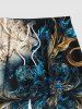 Metallic Floral Pearl 3D Print Plus Size Matching Hawaii Beach Outfit For Couples -  