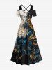 Metallic Floral Pearl 3D Print Plus Size Matching Hawaii Beach Outfit For Couples -  