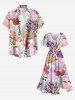 Robe Mi-Longue Fine Coquille et Poisson Imprimés avec Poche de Grande Taille - Rose clair S