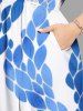 Plus Size Curve Ombre Sea Wave Print Hawaii Split Pocket A Line Midi Dress -  