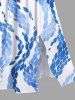 Plus Size Curve Ombre Sea Wave Print Hawaii Split Pocket A Line Midi Dress -  