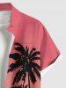Chemise Hawaiienne Imprimé Cocotier et Surfeur Grande Taille avec Poche - Rouge M