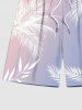 Plus Size Ombre Tropical Leaf Print Hawaii Beach Shorts For Men -  