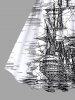 Plus Size Cruise Sailboat Sea Waves Print Hawaii Tank Dress -  