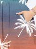 Plus Size Coconut Tree Ombre Colorblock Print Split Hawaii Midi Dress -  