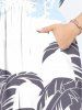 Plus Size Coconut Tree Flower Star Sea Waves Print Split Hawaii Midi Dress -  