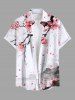 Plum Bossom Flower Watercolor Print Plus Size Matching Hawaii Beach Outfit For Couples -  