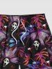 Tropical Leaf Ghost Print Plus Size Matching Hawaii Beach Outfit For Couples -  