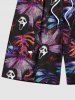 Tropical Leaf Ghost Print Plus Size Matching Hawaii Beach Outfit For Couples -  