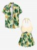 Plus Size Tropical Leaf Flower Print Halter Hawaii Tankini Top -  