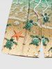 Plus Size Sea Creatures Turtle Starfish Waves Print Hawaii Beach Shorts For Men -  