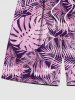 Plus Size Tropical Leaf Print Hawaii Beach Shorts For Men -  