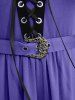 Plus Size Grommets Lace Up Mesh Bell Sleeves Buckle Belt Dress -  
