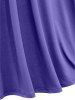 Plus Size Grommets Lace Up Mesh Bell Sleeves Buckle Belt Dress -  