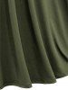 Robe grande taille style Renaissance médiévale à œillets, lacets, manches cloche, ceinture à boucle - Vert 1X | US 14-16