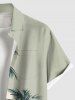 Plus Size Coconut Tree Sea Beach Cloud Print Hawaii Button Pocket Shirt For Men -  