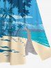 Plus Size Coconut Tree Sea Beach Ombre Sky Print Hawaii Split Pocket A Line Midi Dress -  