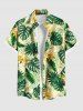 Tropical Leaf Flower Print Women Swimsuit and Men Beach Shorts Shirt Matching Hawaii Beach Outfit For Couples -  