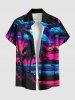 Coconut Tree Sea Moon Cloud Ombre Dusk Print Plus Size Matching Hawaii Beach Outfit For Couples -  