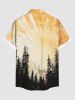 Costume de Plage Grande Taille Imprimé D'arbres Au Coucher du Soleil - Orange 