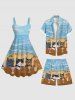Plus Size Cats Juice Seascape Waves Print Hawaii Beach Shorts For Men -  