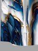 Plus Size Cruise Ocean Currents Metallica Pattern Print Buttons Pocket Hawaii Shirt For Men -  