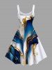 Plus Size Cruise Ocean Currents Metallica Pattern Print Hawaii Tank Dress -  