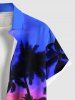Chemise Imprimé Cocotier Colorée avec Poches Grande Taille pour Homme - Bleu Ciel S