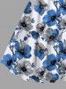 Robe débardeur trapèze hawaïenne à imprimé floral bicolore grande taille - Bleu Ciel 5X