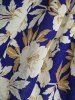 Robe midi cache-cœur à imprimé floral et feuilles grande taille avec ceinture - Bleu 1X | US 14-16