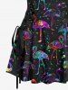 Flamingo Colorful Galaxy Print Hawaii Lace Up A Line Tank Dress -  