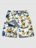 Coconut Tree Ducks Steamship Anchor Print Plus Size Matching Hawaii Beach Outfit For Couples -  