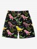Colorful Dinosaur Print Plus Size Matching Hawaii Beach Outfit For Couples -  
