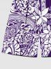Tropical Leaf Hibiscus Flower Print Plus Size Matching Hawaii Beach Outfit For Couples -  