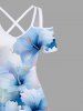 Ombre Hibiscus Flower Print Plus Size Matching Hawaii Beach Outfit For Couples -  