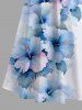 Ombre Hibiscus Flower Print Plus Size Matching Hawaii Beach Outfit For Couples -  